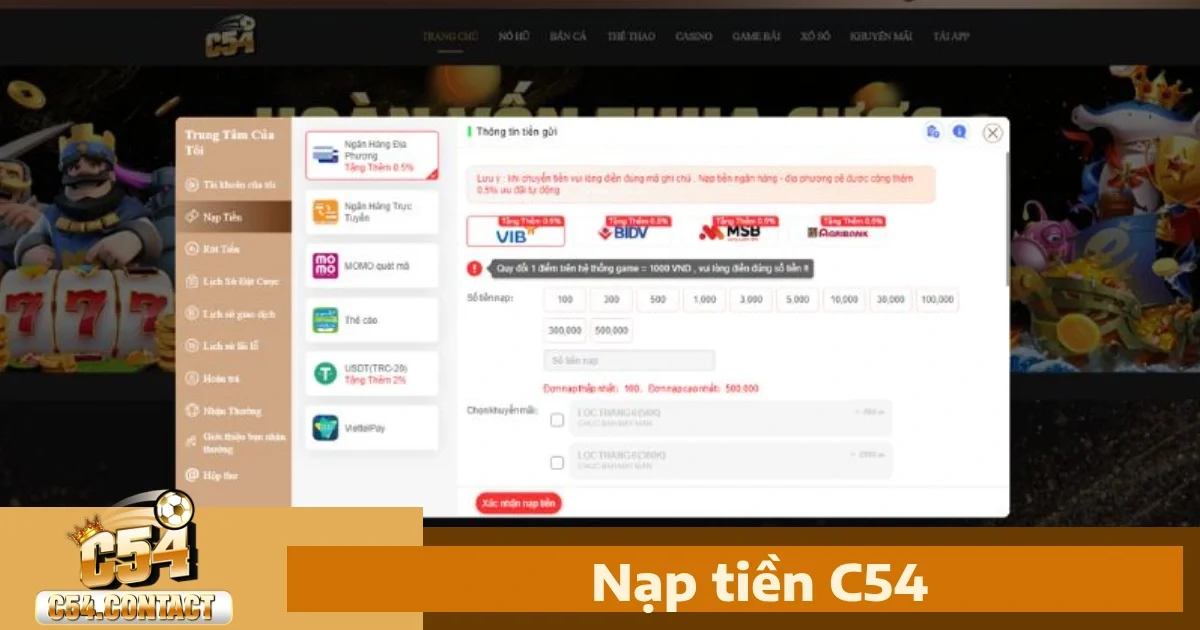 C54 34 Giao Dịch Tại c54 – Đơn Giản, Nhanh Chóng, An Toàn